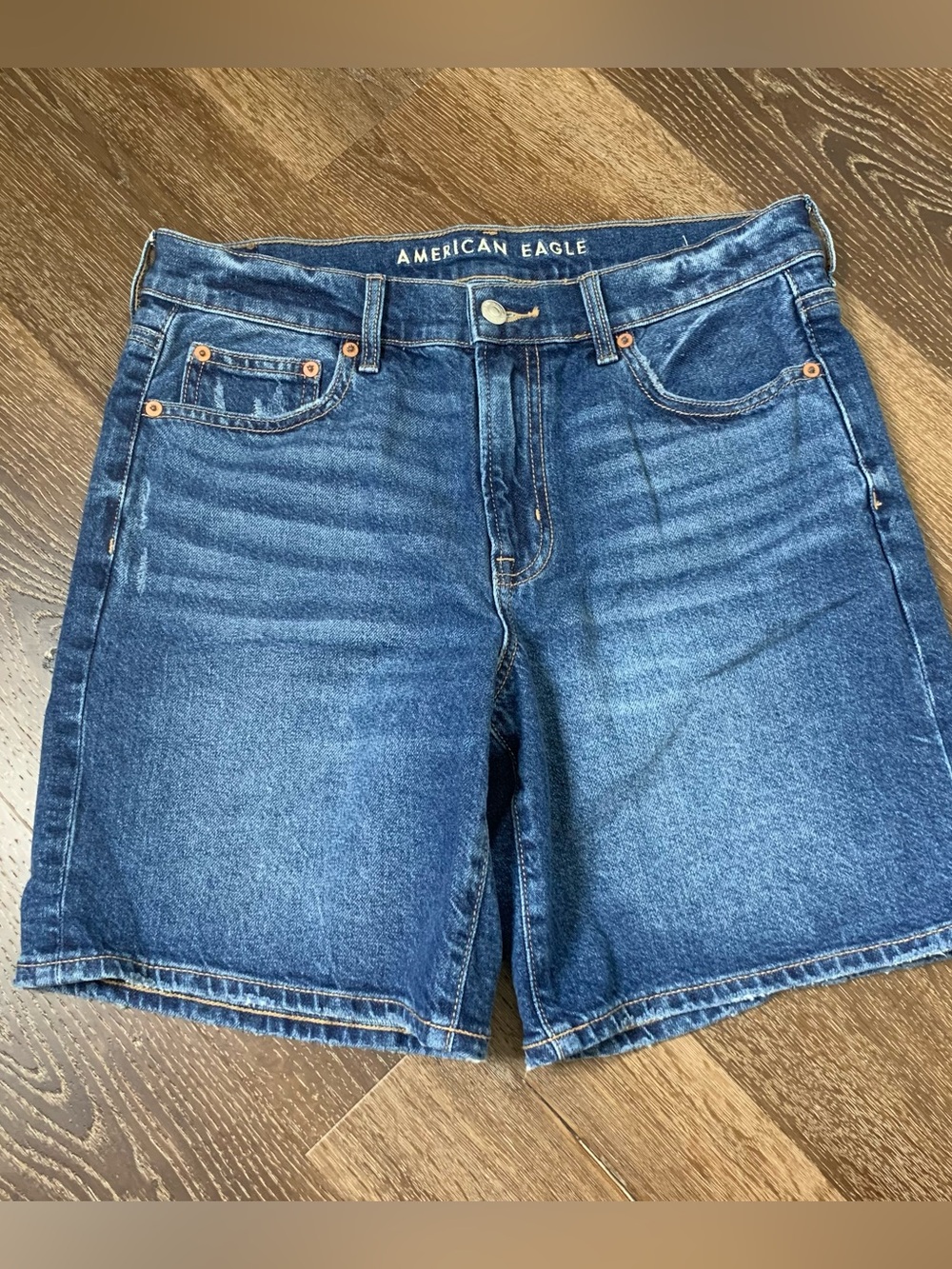 American Eagle women’s blue perfect Bermuda shorts jorts 4
